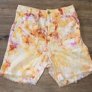 FREE PEOPLE SHE'S A LEGEND HAREM SHORT - APRICOT TIE DYE, Size - 0